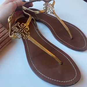 Tory Burch Gold Sandals Size 8.5